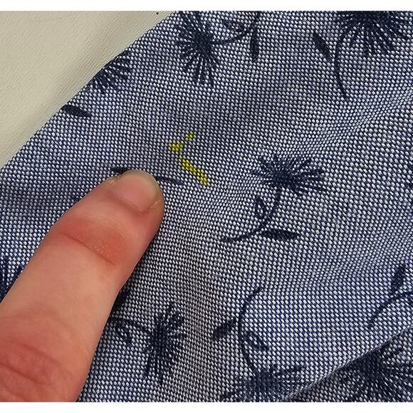 Liz claib chambray dandelion whimsical long sleeve button up career casual sz M+ - Picture 5 of 8